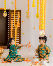 Load image into Gallery viewer, Green Gulbahaar Sibling Wear