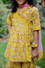 Load image into Gallery viewer, Basant Yellow Mirror Sibling Wear