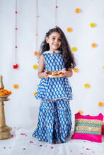Load image into Gallery viewer, Sweet Blue Floral Sharara Set - Set of Two