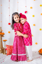 Load image into Gallery viewer, Pink Leheriya Sets for Siblings