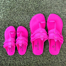 Load image into Gallery viewer, Mom and Me Pink Kolhapuri Shoes
