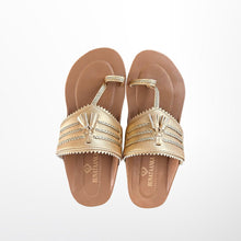 Load image into Gallery viewer, Girls Little Gold Kolhapuri Shoes
