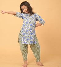 Load image into Gallery viewer, Blue Green Mughal Dhoti Set - Set of Two