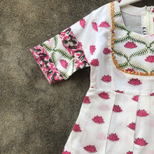 Load image into Gallery viewer, Pink and White Lotus Cotton Sharara Set - Set of Three
