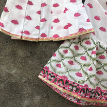 Load image into Gallery viewer, Pink and White Lotus Cotton Sharara Set - Set of Three