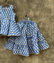 Load image into Gallery viewer, Sweet Blue Floral Sharara Set - Set of Two