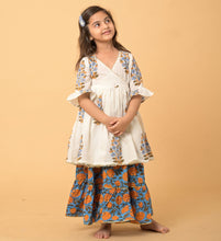 Load image into Gallery viewer, Marigold Angrakha Cotton Lehenga Set - Set Of Two