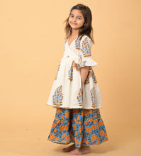 Load image into Gallery viewer, Marigold Angrakha Cotton Lehenga Set - Set Of Two