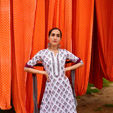 Load image into Gallery viewer, Burgundy Mughal Motif Asymmetric Kurta and Mulmul Palazzo with Crushed Tie and Dye Dupatta - Set Of Three