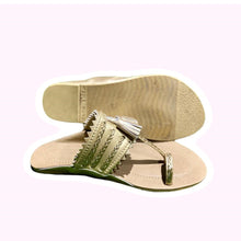 Load image into Gallery viewer, Girls Little Gold Kolhapuri Shoes