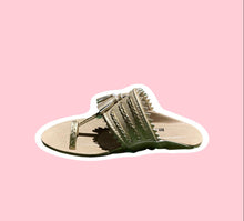 Load image into Gallery viewer, Girls Little Gold Kolhapuri Shoes
