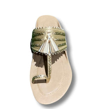 Load image into Gallery viewer, Girls Little Gold Kolhapuri Shoes