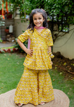 Load image into Gallery viewer, Basant Yellow Mirror Sibling Wear
