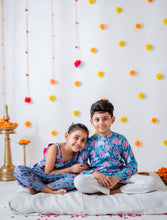 Load image into Gallery viewer, Blue Pink Floral Sets for Siblings
