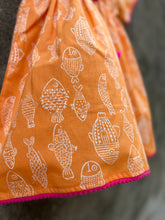 Load image into Gallery viewer, Orange Fish Print Summer Dress
