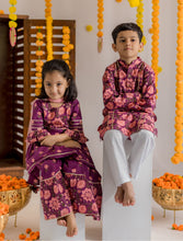 Load image into Gallery viewer, Purple Orchid Floral Sibling Set
