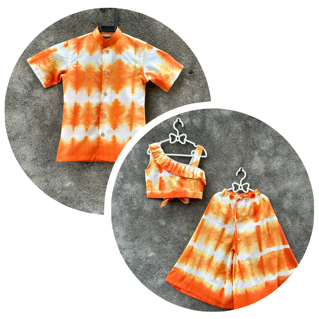 Orange Tie Dye Sibling Set