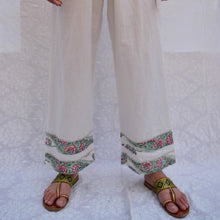 Load image into Gallery viewer, White Printed Border Pant
