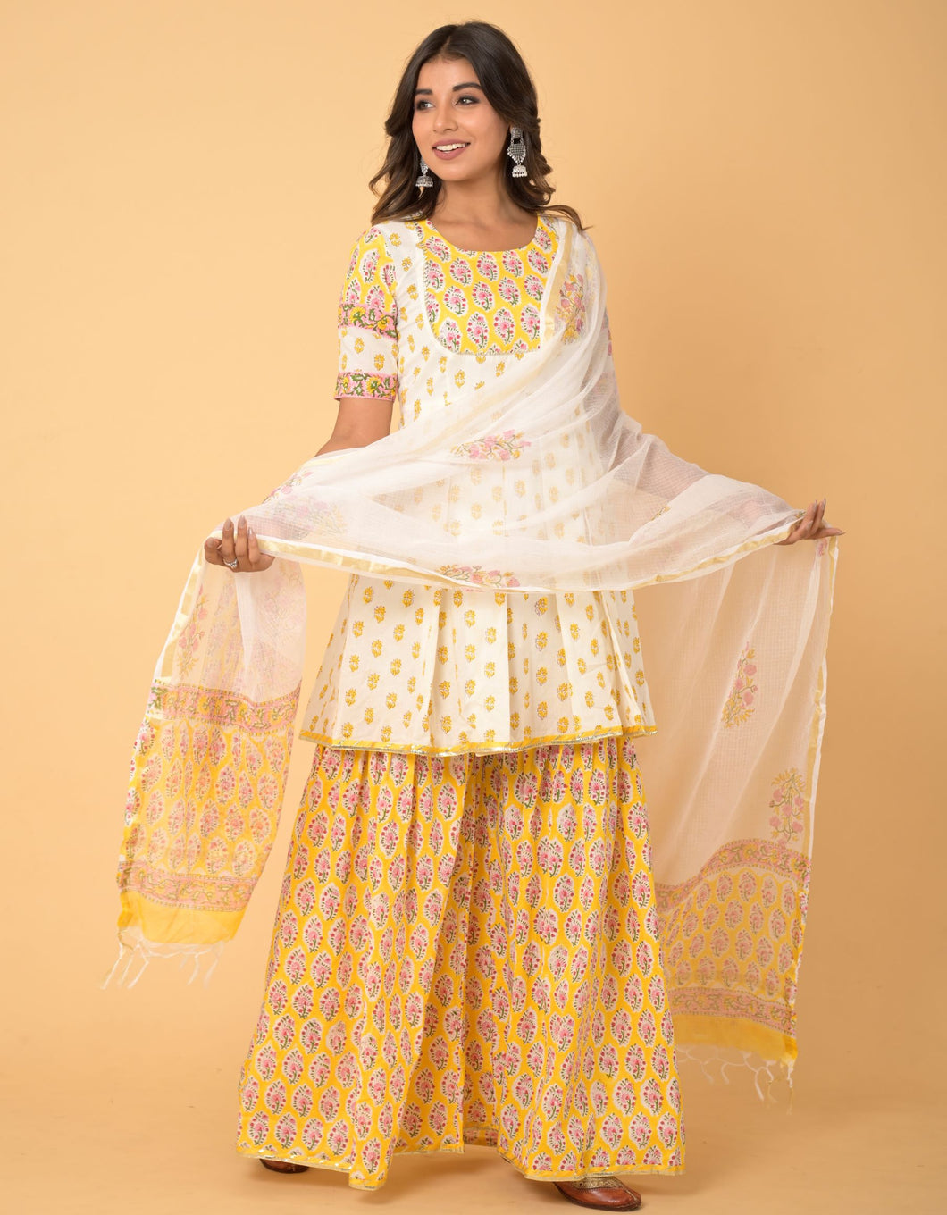 Seher Sharara Set with Kota Dupatta